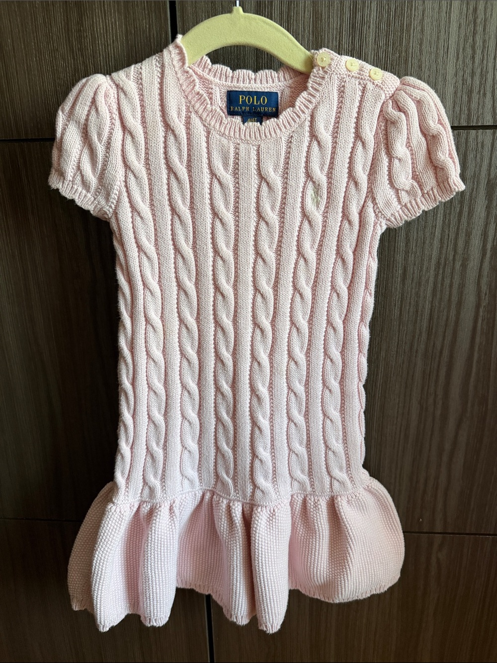 Polo by Ralph Lauren Pink Cable Knit Short Sleeve Dress